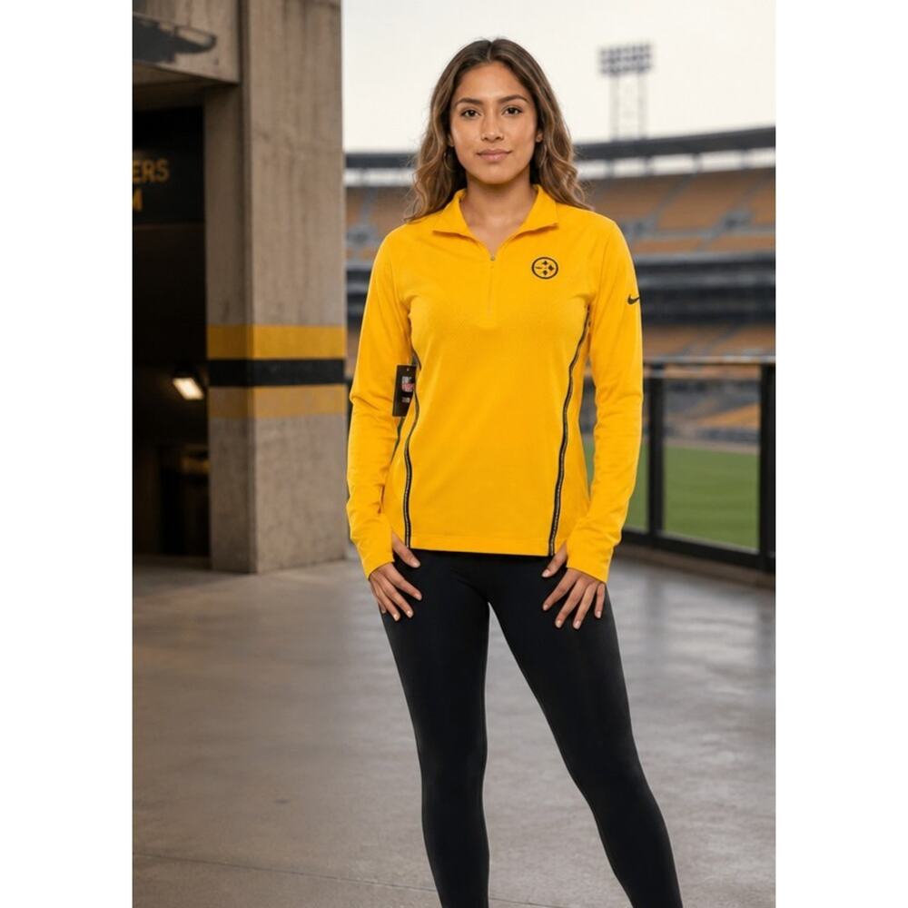 NWT Nike NFL Team Apparel Pittsburgh Steelers Women's Core Gold Dri-fit Size Med
